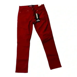 NWT Jordache Power Stretch Skinny Red Wine Maroon Burgundy Sz 6